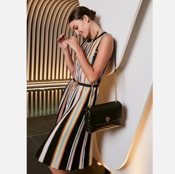 Tory Burch Multicolored Striped Sleeveless Sweater Dress. Large. EUC - Picture 1 of 12